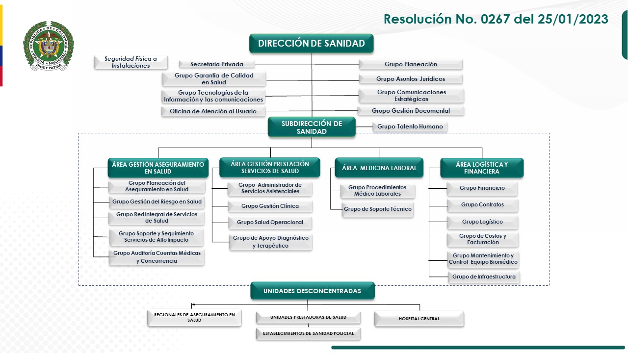 Organigrama Direcci&oacute;n de Sanidad