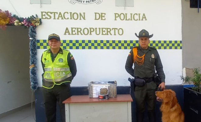 Los permanentemente controles en esta terminal aérea, hicieron posible el hallazgo de 500 gramos de marihuana que pretendían enviar al Municipio de la Macarena. 