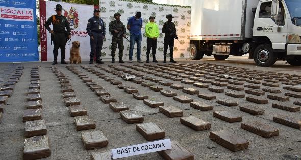 290 kilogramos de 'base de coca' incautadas 