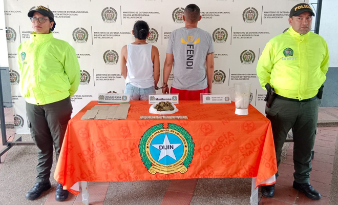 Dos personas fueron capturadas con varias dosis de marihuana que venían distribuyendo en este sector de la comuna siete de la capital del Meta.
