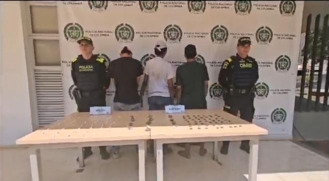 Capturados en flagrancia tres hombres con estupefacientes 