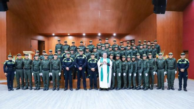 Jóvenes caldenses que decidieron prestar su servicio militar en la Policía Nacional.