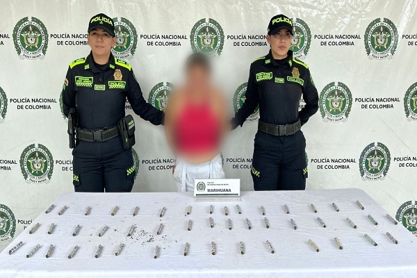 Capturada en flagrancia por tráfico de estupefacientes