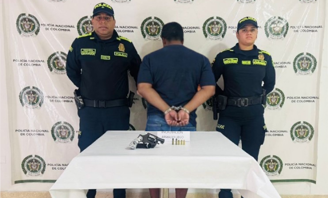 Capturado en flagrancia hombre con arma de fuego