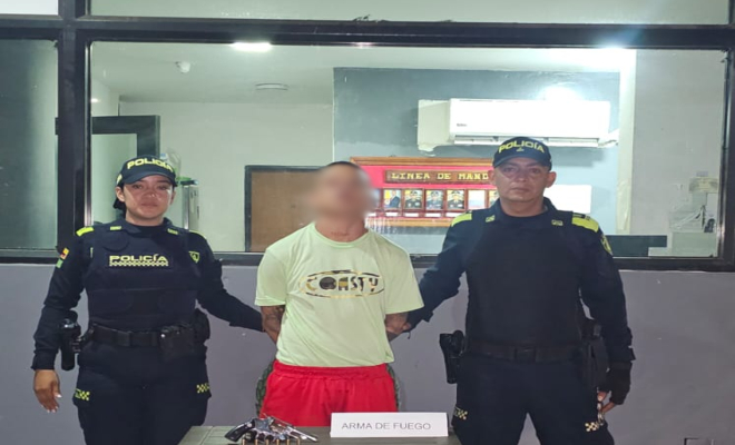 Capturado por el delito de porte ilegal de armas de fuego
