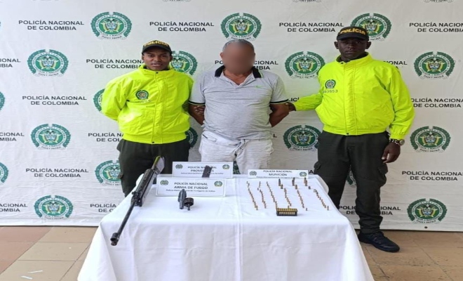 Capturado por porte ilegal de armas de fuego y municiones