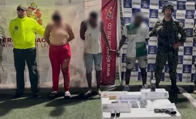 Capturados alias “la Mona, el Mono y Machete” integrantes de la RAER del frente 30 Rafael Aguilera de las Farc EP, mediante diligencia de allanamiento en Guapi-Cauca