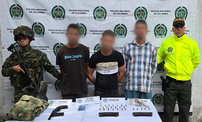 Capturan a tres personas entre ellos se encuentra alias “Alejo”, presunto integrante de Clan del Golfo. 