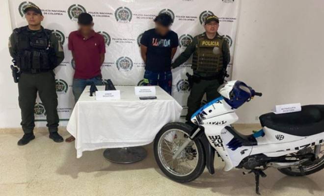 Capturados en flagrancia dos sujetos señalados de hurto y porte ilegal de armas en La Jagua de Ibirico