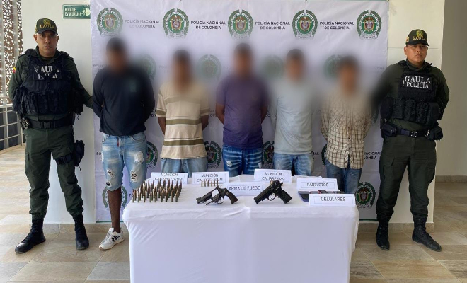 Capturados cinco presuntos sicarios integrantes del "GAO", entre ellos alias “Jairo” del cartel de los más buscados de Montería.