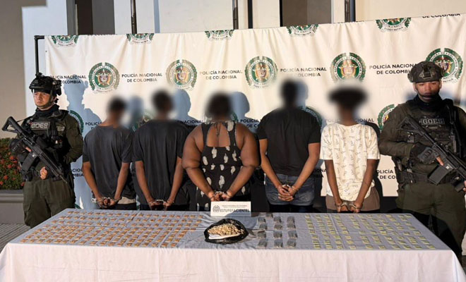 Cinco capturados por tr&aacute;fico de estupefacientes