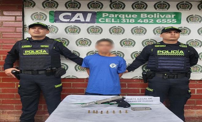 En Candelaria fue capturado un hombre con pistola y supresor de sonido