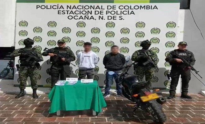 En Norte de Santander, capturados dos integrantes del grupo delincuencial organizado "Los Pelusos" 
