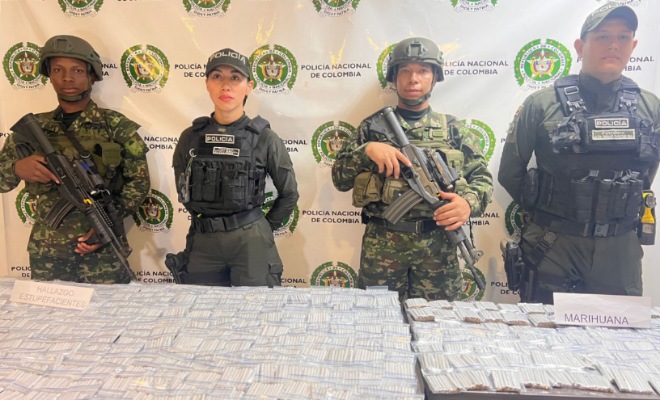 dos polic&iacute;as y dos militares Incautaron estupefacientes