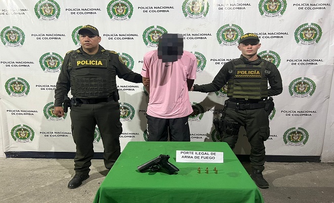 Policía Nacional captura a alias “Escalera” con una pistola en Barrancabermeja