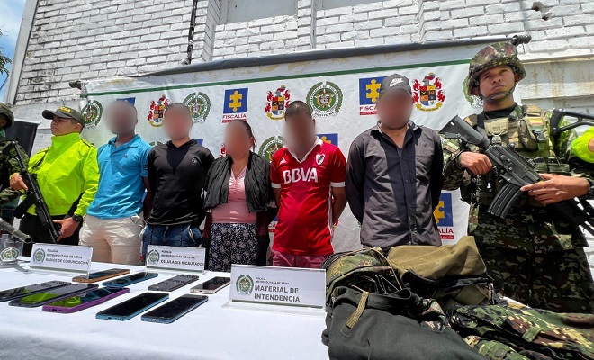 Operativos interinstitucionales dejan cinco capturados, pertenecientes a la comisión Darío Gutiérrez del Bloque Jorge Suárez Briceño