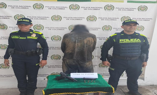 Policía Nacional captura a "Dussan" por porte ilegal de arma de fuego