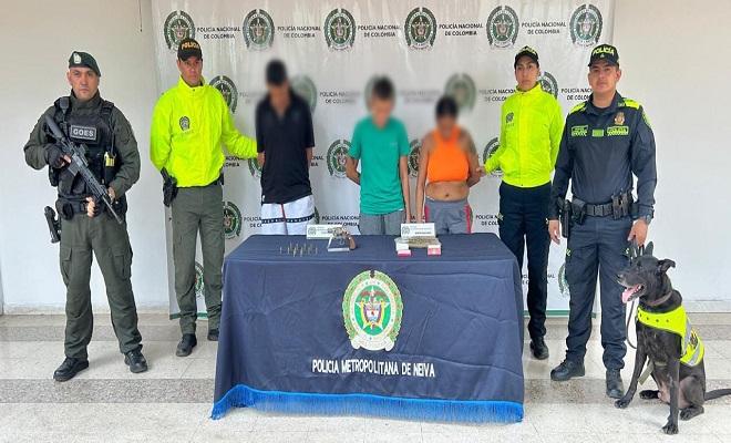 Policía Nacional captura tres personas en la comuna uno de Neiva