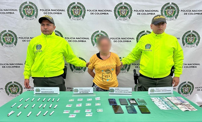 Policía Nacional en Neiva Captura a Mujer Involucrada en la Comercialización de Estupefacientes