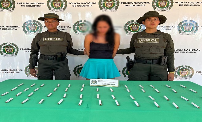 Durante operativo se logra capturar una mujer con marihuana. 