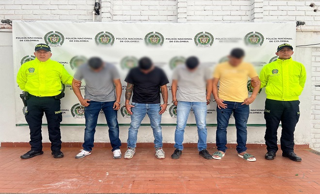 SIJIN en Neiva, da captura a cuatro personas por los delitos de concierto para delinquir, hurto calificado y agravado
