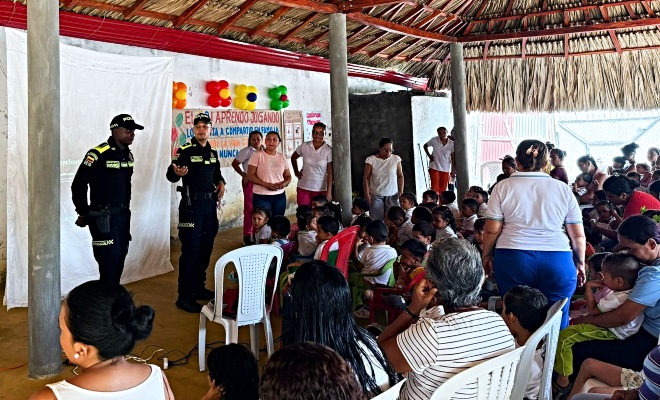 Una jornada lúdico-pedagógica fortalece lazos con la niñez de San Pelayo, sembrando confianza y promoviendo la sana convivencia desde los primeros años.