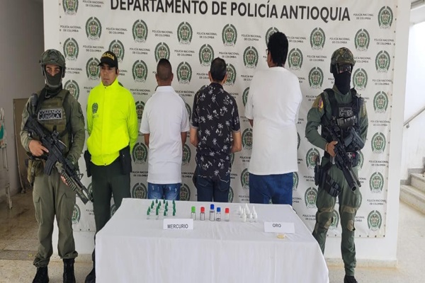 Policía Nacional desmantela red de comercialización ilícita de mercurio en Caucasia Antioquia