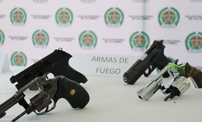 Armas de fuego incautadas