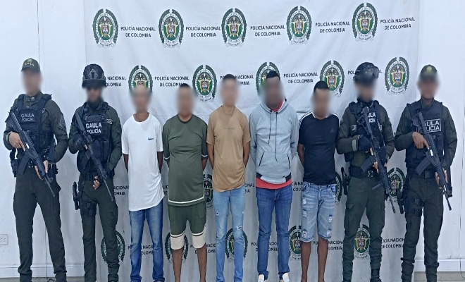 Capturados cinco presuntos integrantes de subestructura de un Grupo Armado Organizado