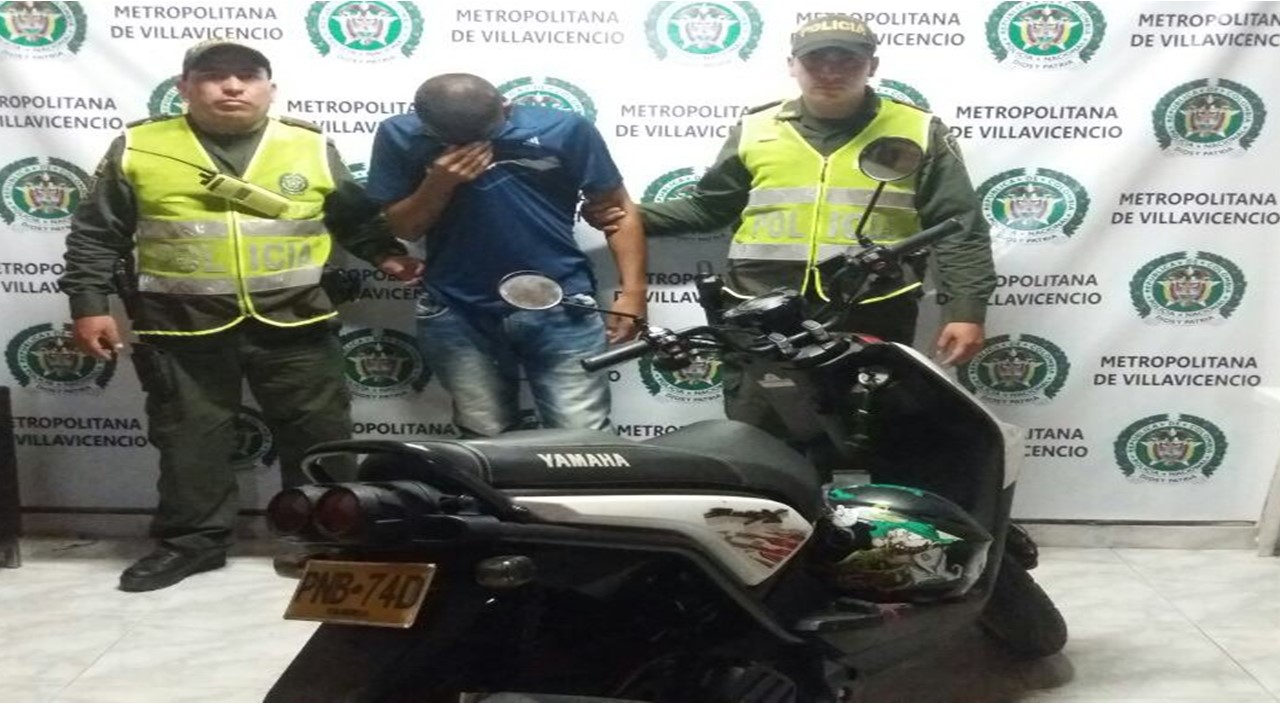 El delincuente fue sorprendido en Villavicencio luego de hurtar el rodante en Acacías