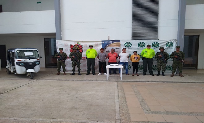 Cuatro personas capturadas por el delito de porte de estupefacientes.