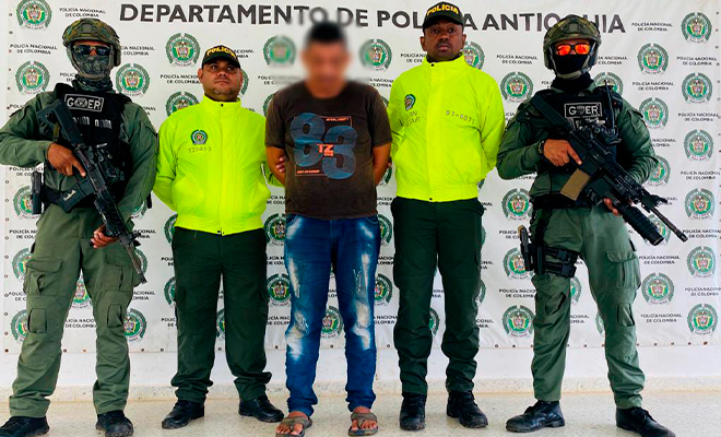 Capturado alias “Mono Villareal”, presunto cabecilla armado de la subestructura Erlin Pino Duarte de las “A.G.C”.