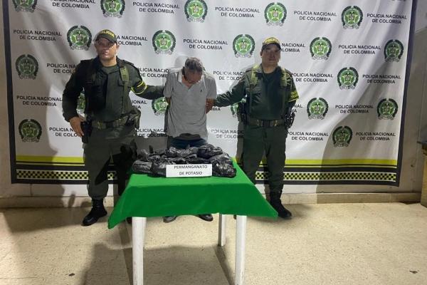 Capturado con 20.000 gramos de permanganato de potasio