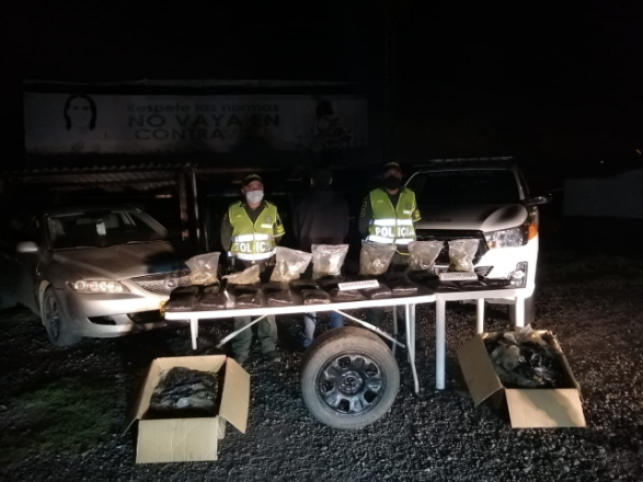 Un capturado y 45 kilogramos de marihuana fueron incautados