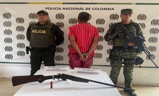 Capturado por el delito de homicidio.