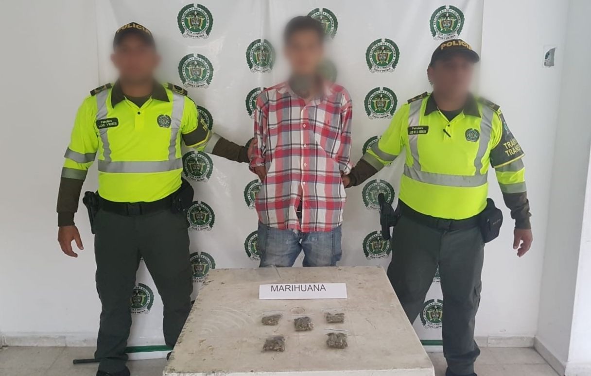 capturado-tráfico de estupefaciente-marihuana-SETRA-transito-sector la vial-fundación-magdalena-cuadrante vial