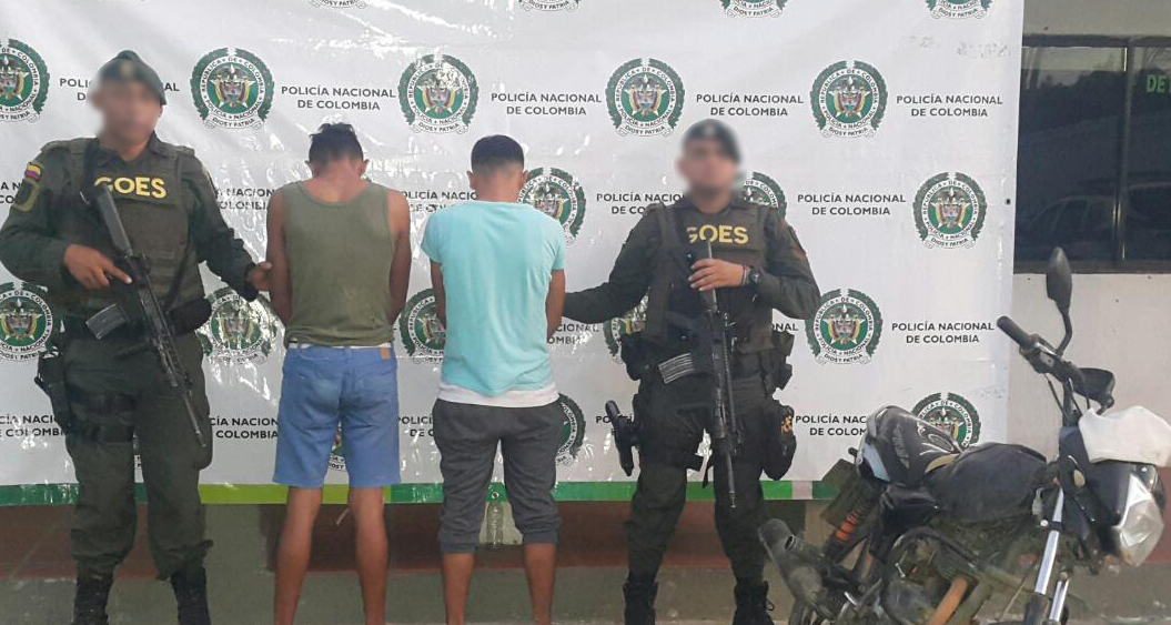 Dos personas capturadas por delito de fabricación, tráfico y porte de armas de fuego y hurto agravado calificado