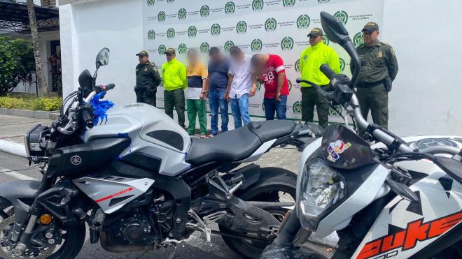 Capturamos cinco personas y recuperamos tres motocicletas avaluadas en más 100 millones de pesos