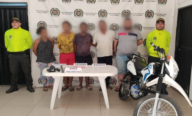 Cuatro hombres y una mujer capturados en San Sebastián de buena vista.