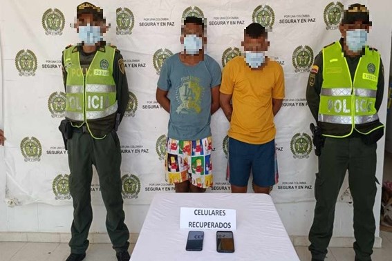 Capturados en flagrancia por hurto de celulares en Chiriguaná