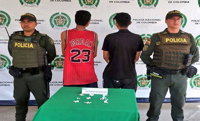 Capturaron en flagrancia a “William” y “Walter” por el delito de tráfico, fabricación y porte de estupefacientes.