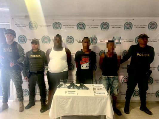 Capturados por el delito de porte ilegal de armas de fuego 