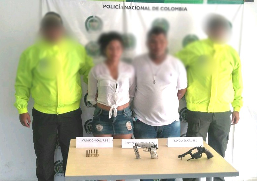 capturada pareja-porte-armas de fuego-SIJIN-el chino-aracataca- magdalena