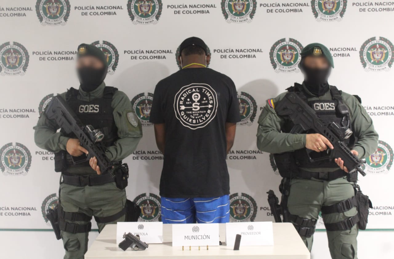 Capturado hombre en flagrancia por el delito de porte ilegal de arma de fuego