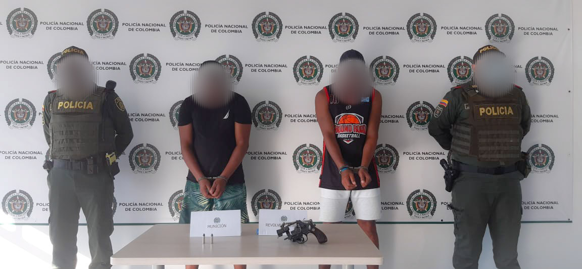 Capturamos a dos hombres por el delito de fabricación, tráfico, porte o tenencia de armas de fuego
