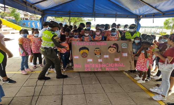 Con el grupo de protección a la infancia, defensoría del pueblo y alcaldía de Quibdó celebramos el día de la niña 