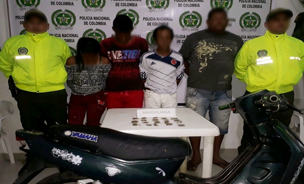 En las acciones policiales se lograron capturar cuatro personas por tráfico de estupefacientes