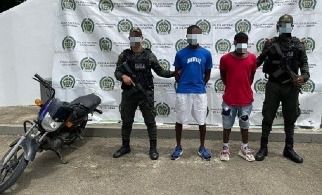 Dos capturados en flagrancia por extorsión en Quibdó.