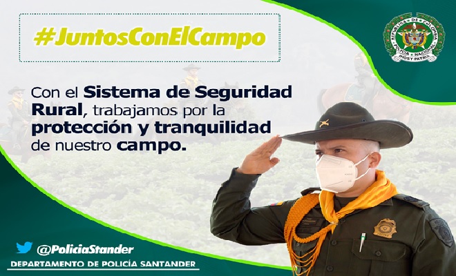 El Departamento de Policía Santander trabaja del lado del campo