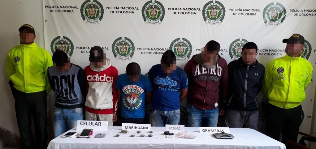 6 capturados por tráfico de estupefacientes